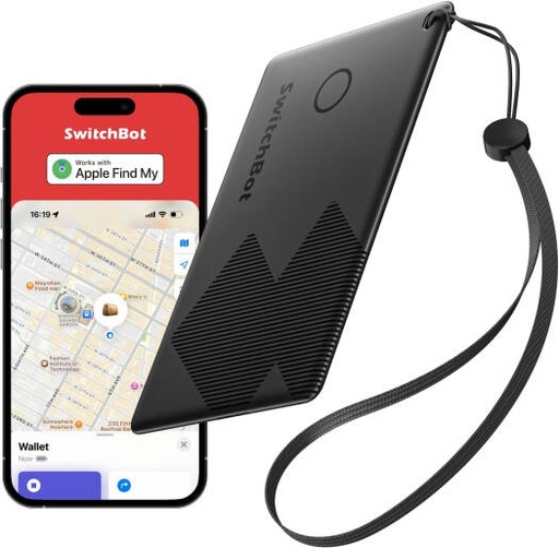 [W2500032] SwitchBot Wallet Finder Card, Bluetooth Tracker, Item Locator Key Finder for Keys, Phones, Luggage, Works with Apple Find My (iOS Only), Up to 3-Year Battery Life, Water Resistant | W2500032