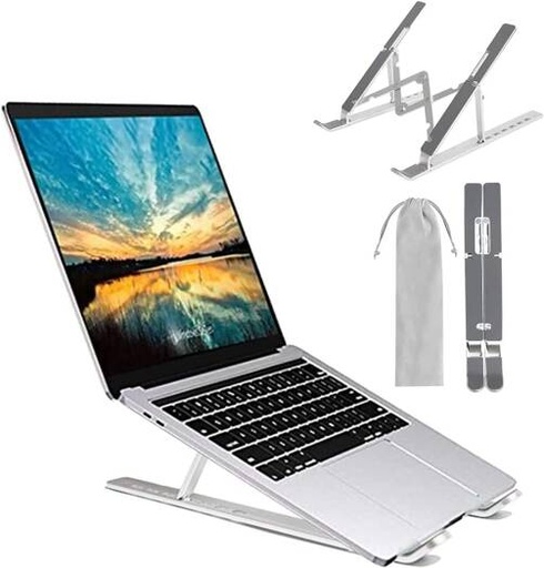[laptop-stand-laptop-holder-riser-computer-tablet-stand-6-angles-adjustable-abs-materials-ergonomic-desktop-holder-compatible-with-macbookipad-hp-dell-lenovo-10-156-silver] Laptop Stand, Laptop Holder Riser Computer Tablet Stand, 6 Angles Adjustable ABS materials Ergonomic Desktop Holder Compatible with MacBook,iPad, HP, Dell, Lenovo 10-15.6 Silver