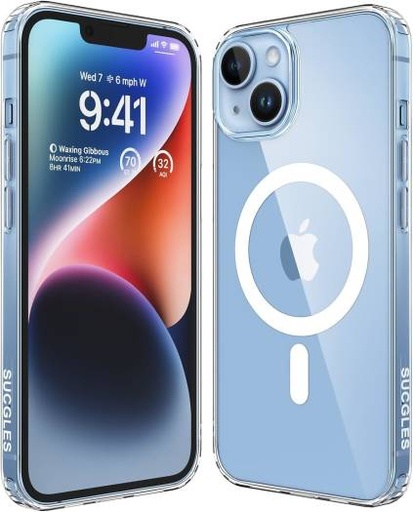 [2023-new-for-iphone-14-plus-case-with-magsafe-strong-magnet-non-yellowing-10ft-military-grade-protection-magnetic-clear-slim-phone-case-thin-cover-for-apple-iphone-14plus-clear-mag-safe] (2023 New) for iPhone 14 Plus Case with MagSafe, Strong Magnet Non-Yellowing 10FT Military Grade Protection Magnetic Clear Slim Phone Case Thin Cover for Apple iPhone 14plus (Clear-Mag Safe)
