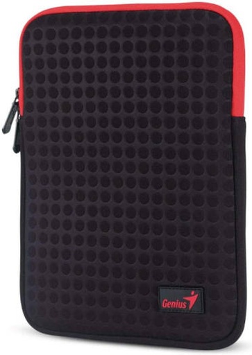 [39700008101] Genius GS-1021 Tablet Sleeve, Neoprene / Polycarbonate Material, Solid Pattern, Fits Up To 10 Inch Tablet PC and e-Book, Black - Red, Sleeve Only | 39700008101