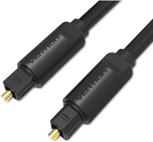 [BAEBH] Vention Optical Fiber Audio Cable, For CD / DVD / Play Station / Xbox / Projectors, Optical Fiber Transmission, Sturdy Connectivity, 2 Meter, Black | BAEBH