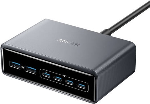 [A2683241] Anker Prime 6-in-1 Desktop Charging Station, 200W Power Output, 6 Ports, 4x USB-C Ports, 2x USB-A PortsGaN Technology, MultiProtect & ActiveShield 3.0 System, Space Gray | A2683241