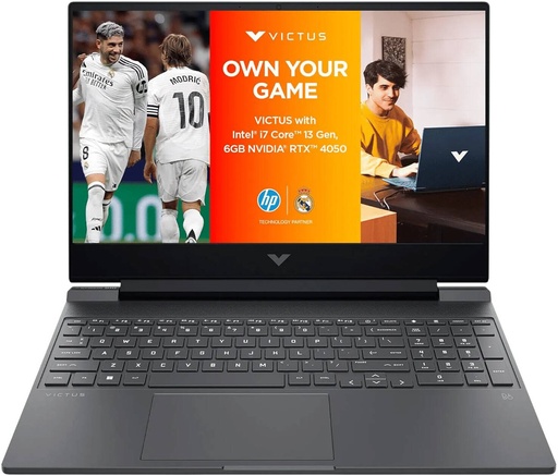 [C25VQPA] HP Victus 15-FA2104TX Gaming Laptop, 15.6" FHD IPS 144Hz Display, Intel Core i7-13620H, 16GB RAM, 512GB SSD, GeForce RTX 4050 6GB GPU, English Keyboard, Windows 11 Home, Black | C25VQPA