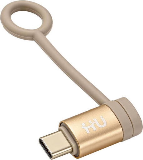 [HAC-1013] HU USB-C Male to Lightning Female PD Fast Charging Adapter 65W, Aluminum Alloy, 480Mbps Data Transfer for iPhone, Gold | HAC-1013