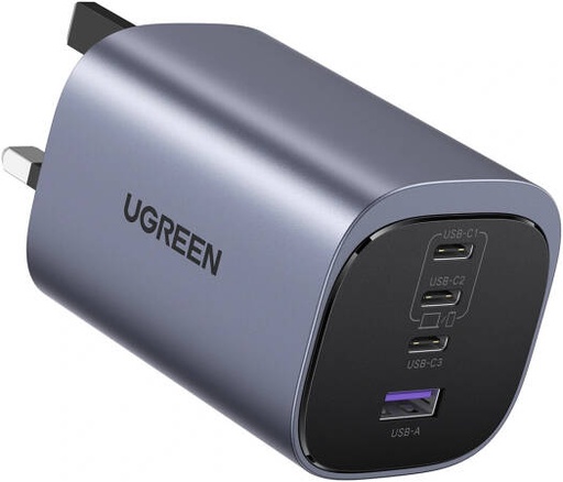 [45226] UGREEN Nexode S 100W GaN Fast Charger UK, 4-Port USB-C Wall Charger, 3x USB-C & 1x USB-A Ports, PD 3.0 PPS Fast Charging Adapter, Multi-Port Power Adapter, Gray | 45226