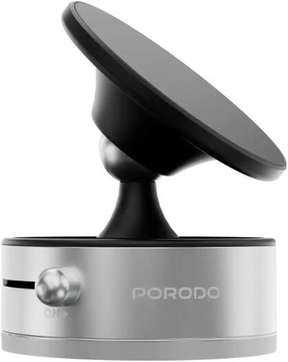 [PDHSM37SL] Porodo Multi-Surface MagSafe Phone Mount 5288, Strong N52 Magnetic Grip & Adjustable Angle, Silver | PDHSM37SL