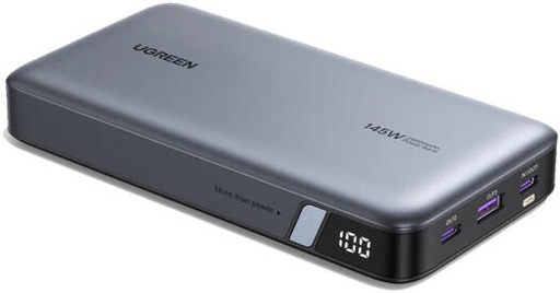 [90597A] UGREEN Laptop Power Bank, 145W Fast Charging, 25000mAh Gigantic Capacity, Smart Digital Display, Airline Friendly, 90Wh Capacity, Universal Compatibility, Gray | 90597A
