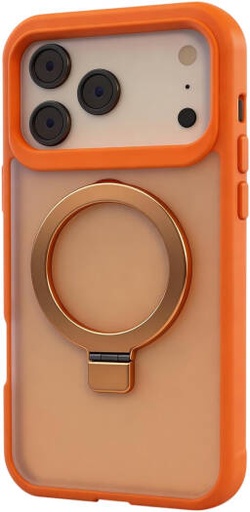 [IP17PM-MGSF-AGSP-ORG] CROWNYX Aegis GripStand Pro Case for iPhone 17 Pro Max, Compatible with MagSafe, Shockproof, Slim Hybrid TPU Cover with Kickstand & Grip Ring, Orange | IP17PM-MGSF-AGSP-ORG