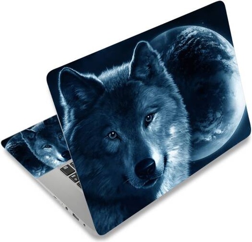 [alayra-laptop-skin-sticker-decal-covers-12-13-133-14-15-154-156-inch-laptop-skin-sticker-cover-art-decal-protector-notebook-pc-moon-wolf-01] ALAYRA Laptop Skin Sticker Decal Covers 12" 13" 13.3" 14" 15" 15.4" 15.6 inch Laptop Skin Sticker Cover Art Decal Protector Notebook PC (Moon & Wolf) 01