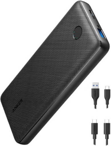 [A1287] Anker 525 Power Bank, PowerCore 20K, Ultra-High Capacity, Trickle Charging Mode, 18W USB-C Power Delivery, Premium Design, Helpful LED Indicator, Black | A1287