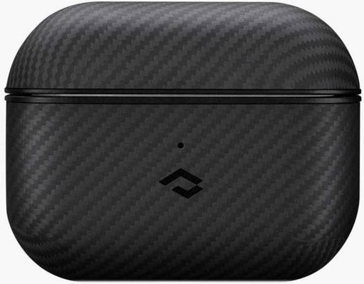 [APM7001] Pitaka MagEZ Case, Built-In MagSafe Magnets, 600D Aramid Filter, Non-Slip Texture Grip, Form-Fitting Design, For Airpods Pro/Pro2, Black/Grey Twill | APM7001