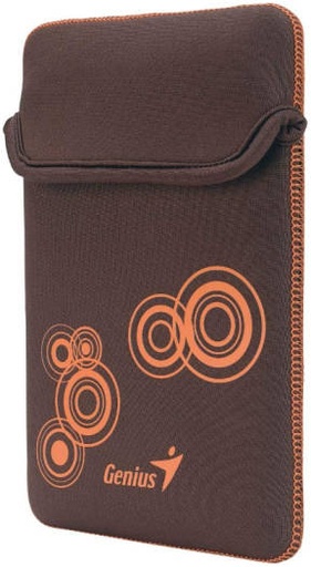 [39700017101] Genius GS-801 Water Resistant Polyester Sleeve, Neoprene / Polycarbonate Material, Solid Pattern, Fits Up To 7-8 Inch Tablet PC and e-Book, Brown - Orange, Sleeve Only | 39700017101