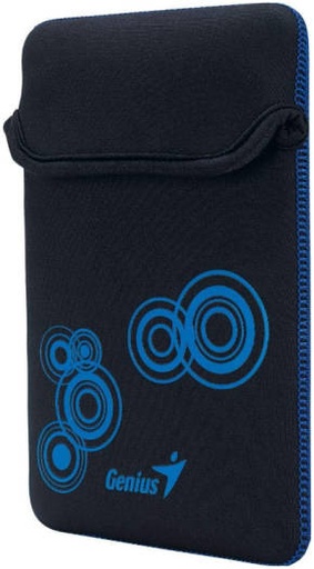 [39700017102] Genius GS-801 Water Resistant Polyester Sleeve, Neoprene / Polycarbonate Material, Solid Pattern, Fits Up To 7-8 Inch Tablet PC and e-Book, Black - Blue Sleeve Only | 39700017102
