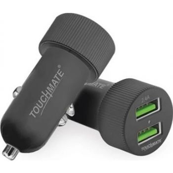 [TM-CAR20C] Touchmate Fast Car Charger With C-Type Cable, 1-2 Smartphone Charge,1 Meter USB Cable, Charge 2 Devices Simultaneously | TM-CAR20C