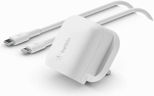 [WCA006my1MWH-B5] Belkin 20W USB-C Wall Charger with 4ft USB-C to Lightning Cable, PD Fast Charger, Aipods, iPhone 12 mini, 12/12 Pro, 12 Pro Max, iPhone11,11Pro/Pro Max,XS, XS Max,XR,X,SE - White | WCA006my1MWH-B5