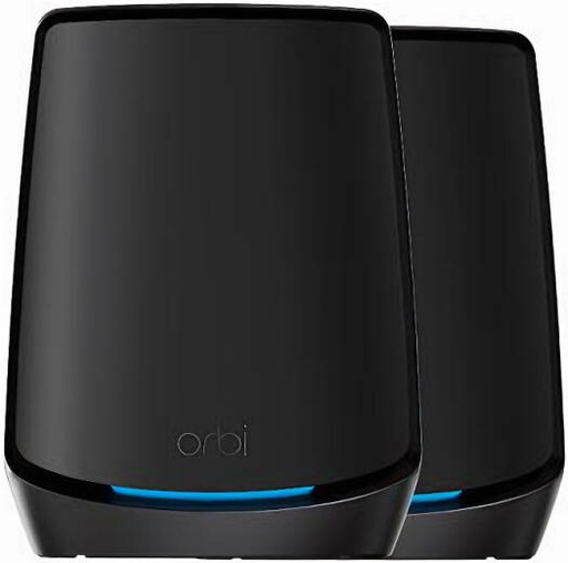 [RBK862SB-100APS] Netgear Orbi 860 Series Tri-Band WiFi 6 Mesh System, 6Gbps Wireless Speed, 5,400 sq. ft. WiFi Coverage, Up to 100 Concurrent Devices, 10 Gig Port, 2-Pack, Black | RBK862SB-100APS